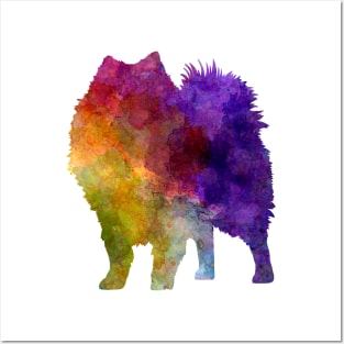 Japanese Spitz in watercolor Posters and Art